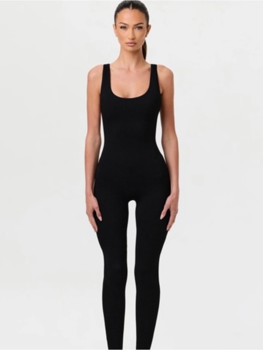 naked wardrobe medium Black Sleeveless Scoop Neck Jumpsuit
